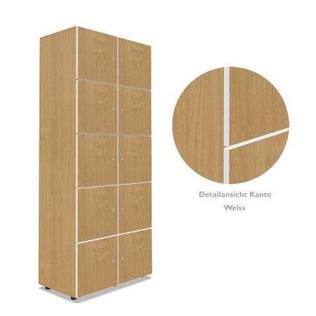 Schließfachschrank Postverteiler abschließbarer Holzschrank Kleingefachschrank Fächerschrank 10 Abteile