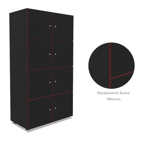 Kleinfachschrank Wertfachschrank Fächerschrank Schließfachschrank Holzschrank Postverteilschrank  schwarz 