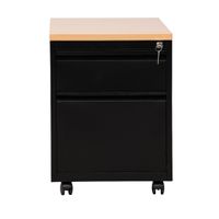 Rollcontainer mit Hängeregistratur und 1 Schublade | SCHWARZ/BUCHE | 62 x 46 x 79 cm (HxBxT)