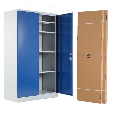GS Aktenschrank | Stahlschrank | zerlegt im Karton 195x120x42 GRAU/BLAU