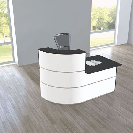 Bogentheke Flair 7 mit Beratungsplatz | 110 x 180 x 95 cm (HxBxT)