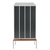 Spind mit 4 Abteilen 180x117x50 GRAU/ANTHRAZIT