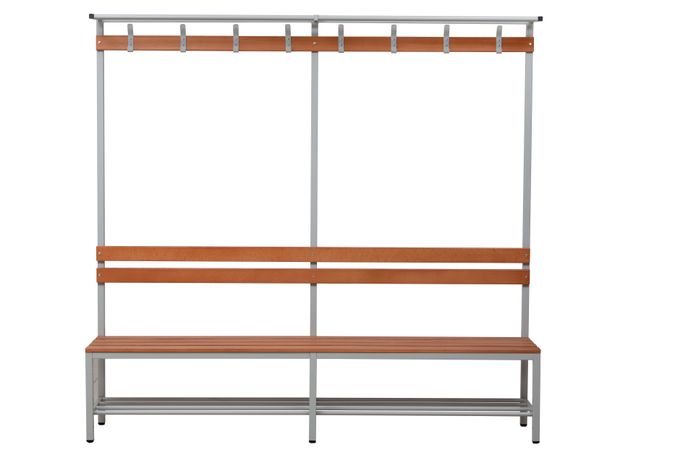 Sitzbank | Garderobenbank 200 cm mit Hut- und Schuhrost