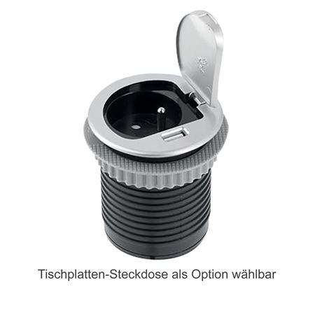 Steckdose in Tischplatte Chromeline Schreibtisch PC-Tisch Bürotisch Arbeitsplatz Konferenztisch Besprechungstisch 
