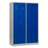 Doppelspind mit 4 Abteilen für 2 Personen | Schwarz-Weiß-Trennung 180x117x50 GRAU/BLAU