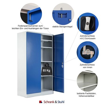  Metallschrank RAL 5010 enzianblau