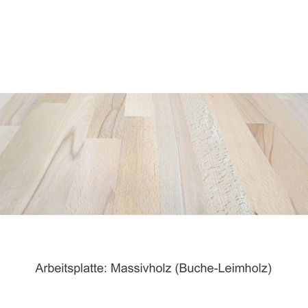 WERKSTATTEINRICHTUNG | Werkbank mit Ablageboden und 2 Schubladen 160 cm GRAU/ANTHRAZIT/BUCHE