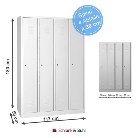 Kleiderstange mit 3 Haken für Spind