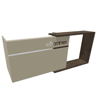 Empfangstheke GEO 3 - U-Typ - wahlweise mit Schriftzug | Beige