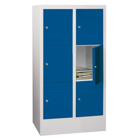 PAVOY Schließfachschrank mit Vollblechtüren | 6 Abteile je 30 cm breit | 118