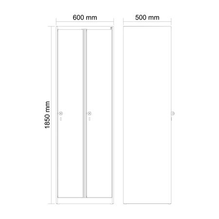 C+P Spind Evolo PLUS 2 Abteile 1850x600x500mm
