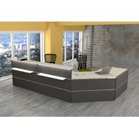 Empfangstheke Mono L-Form mit großem Beratungsplatz | 108 x 370 x 245 cm (HxBxT)