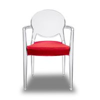 Loungechair | Armlehnenstuhl | transparent mit Polster ROT