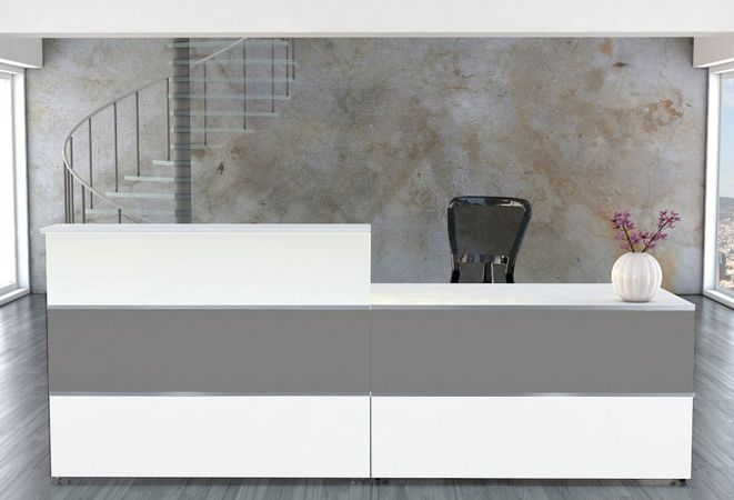 Empfangstheke Grafit 7 | 108 x 275 x 92 cm (HxBxT)