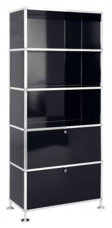 Büroregal | Aktenregal | Highboard 5 mit 2 Klapptüren