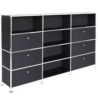 Büroregal | Aktenregal | Sideboard 4 / 3 mit 6 Klapptüren seitlich