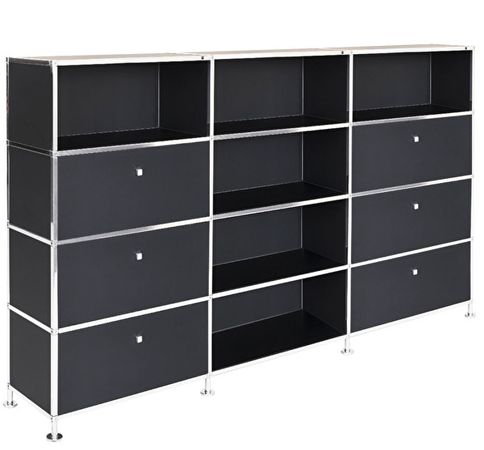 Büroregal | Aktenregal | Sideboard 4 / 3 mit 6 Klapptüren seitlich