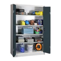 PAVOY Falttürenschrank | Werkstattschrank | 195 x 120 x 50 | mit 4 lackierten oder verzinkten Fachböden | große Farbauswahl