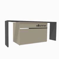 Empfangstheke GEO 3 - Typ 2L - wahlweise mit Schriftzug | Beige
