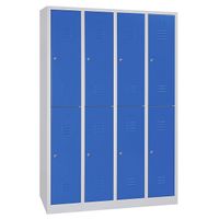 Spind mit 4x2 Abteilen 195x117x50 GRAU/BLAU 