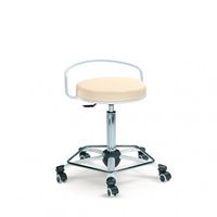 Hocker | Arbeitshocker mit Polstersitz und Rückenbügel BEIGE