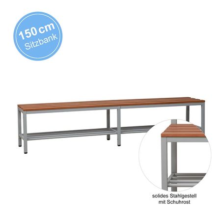 Umkleidebank Metallgestell Vierkantrohr