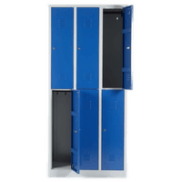 Spind mit 3x2 Abteilen 195x90x50 GRAU/BLAU