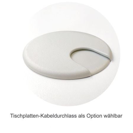 Kabeldurchlassdose Kabelbohrung Tischplatte höhenverstellbarer Schreibtisch weiß