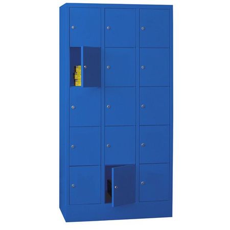 PAVOY Schließfachschrank mit Vollblechtüren | 15 Abteile je 30 cm breit | 185 x 90 x 50 | GROßE FARBAUSWAHL