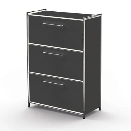 Chromeline Aktenschrank mit 3 Schubladen in 3 Ordnerhöhen | 115 x 80 x 38 cm | in Anthrazit oder Weiß