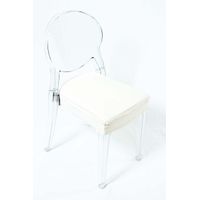 Loungechair | Esszimmerstuhl | transparent mit Polster BEIGE