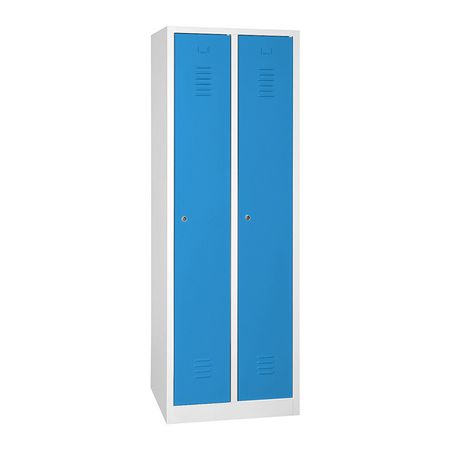Spind mit 2 Abteilen 180x60x50 GRAU/LICHTBLAU