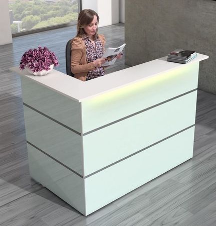 Empfangstheke Satinglas 2 | 108 x 150 x 92 cm (HxBxT)