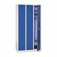 Spind mit 3 Abteilen 180x90x50 GRAU/BLAU
