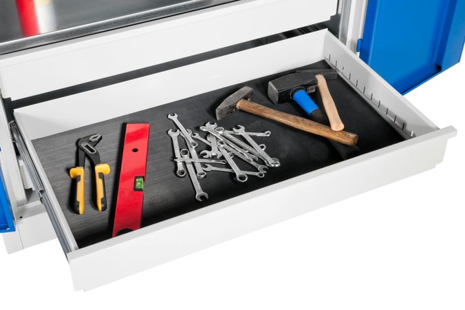 schwarze Moosgummimatte Schubladen Schubfach Schieber 