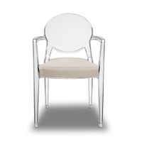 Loungechair | Armlehnenstuhl | transparent mit Polster BEIGE