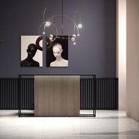 Empfangstheke Monument 2 | 200 - 240 cm breit |  Natureiche / Schwarz