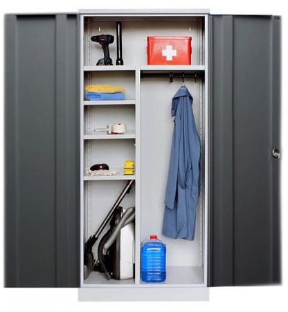 Mehrzweckschrank 195x92x42 GRAU/ANTHRAZIT