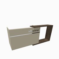 Empfangstheke GEO 3 - U-Typ - wahlweise mit Schriftzug | Beige