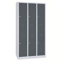 Spind mit 3x2 Abteilen 195x90x50 GRAU/ANTHRAZIT