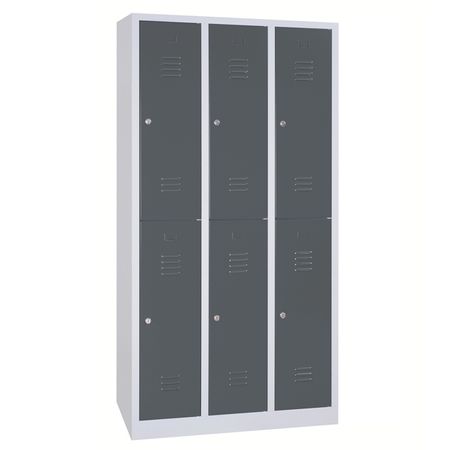 Spind mit 3x2 Abteilen 195x90x50 GRAU/ANTHRAZIT