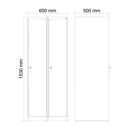 C+P Spind Evolo PLUS 2 Abteile 1530x600x500mm