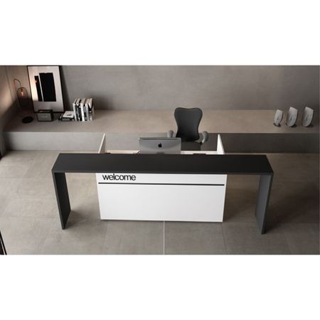 Empfangstheke GEO 2 - Typ 2L - wahlweise mit Schriftzug | Weiß