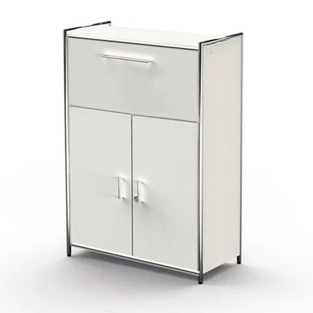 Sideboard Aktenschrank Büroschrank rot weiss weiß abschließbar Flügeltürschrank Flügeltürenschrank Schubladenschrank