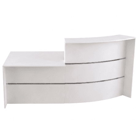 Bogentheke Surround mit Beratungsplatz komplett weiß | 112 x 231 x 122,5 cm (HxBxT)