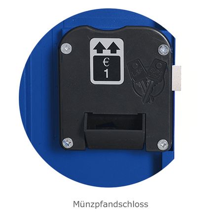 Spind in Z-Form | 2 Abteile 180x41,5x50 GRAU/BLAU 