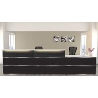 Empfangstheke Mono mit Beratungsplatz außen | 108 x 410 x 92 cm (HxBxT)