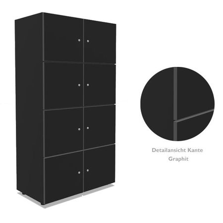 Wertfachschrank Fächerschrank Schließfachschrank Fächerschrank Postverteilschrank Kleinfachschrank schwarz