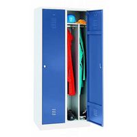 Spind mit 2 Abteilen und Schwarz-Weiß-Trennung 180x80x50 GRAU/BLAU