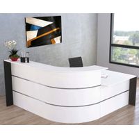 Winkeltheke Surround mit Beratungsplatz weiß | 112 x 232 x 200 cm (HxBxT)